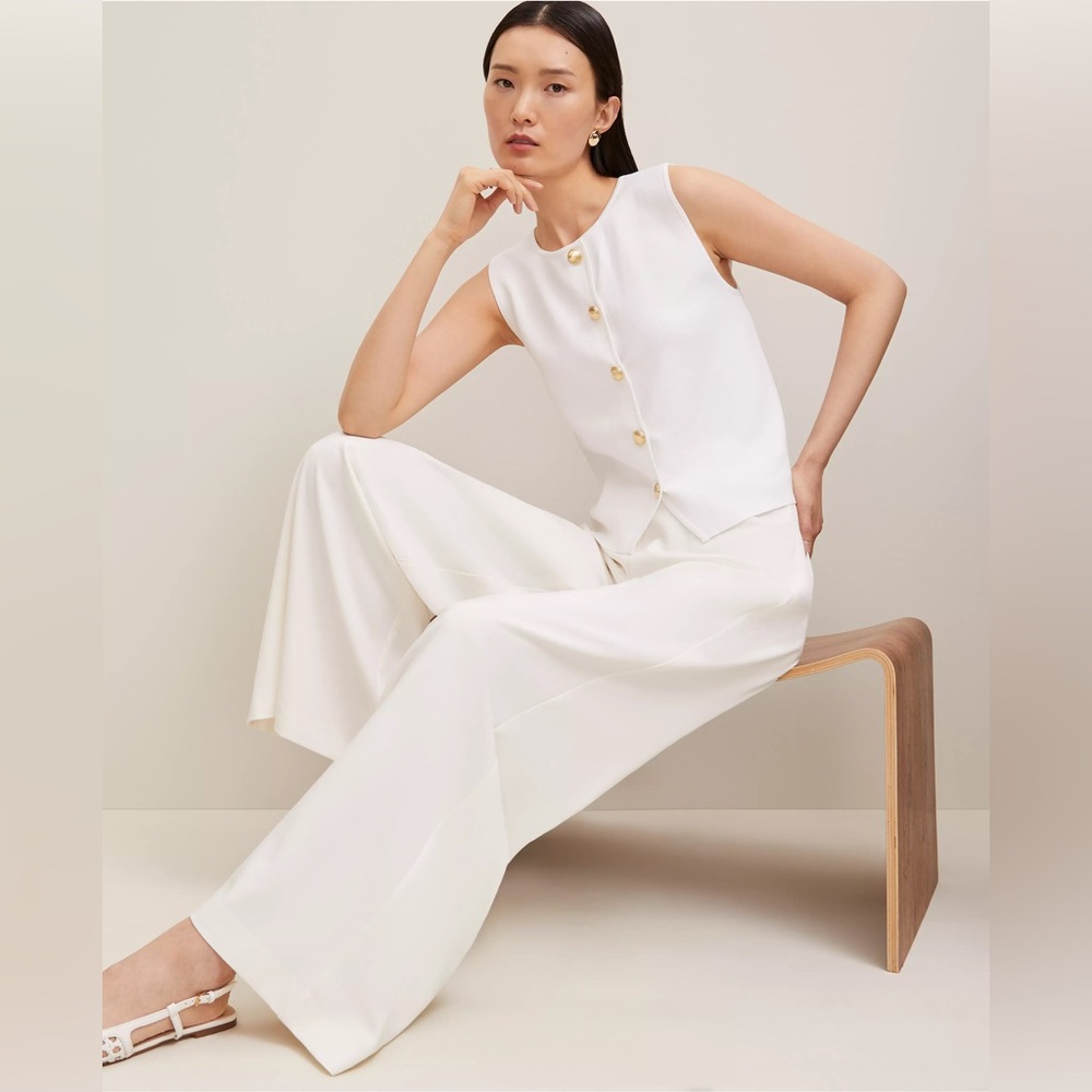 Ann Taylor The Statement Palazzo Pant In Melange 826673
